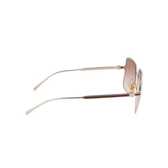 NEW!!! Salvatore Ferragamo SF317S 704 Brown Lens Square Metal Women Sunglasses main image 5